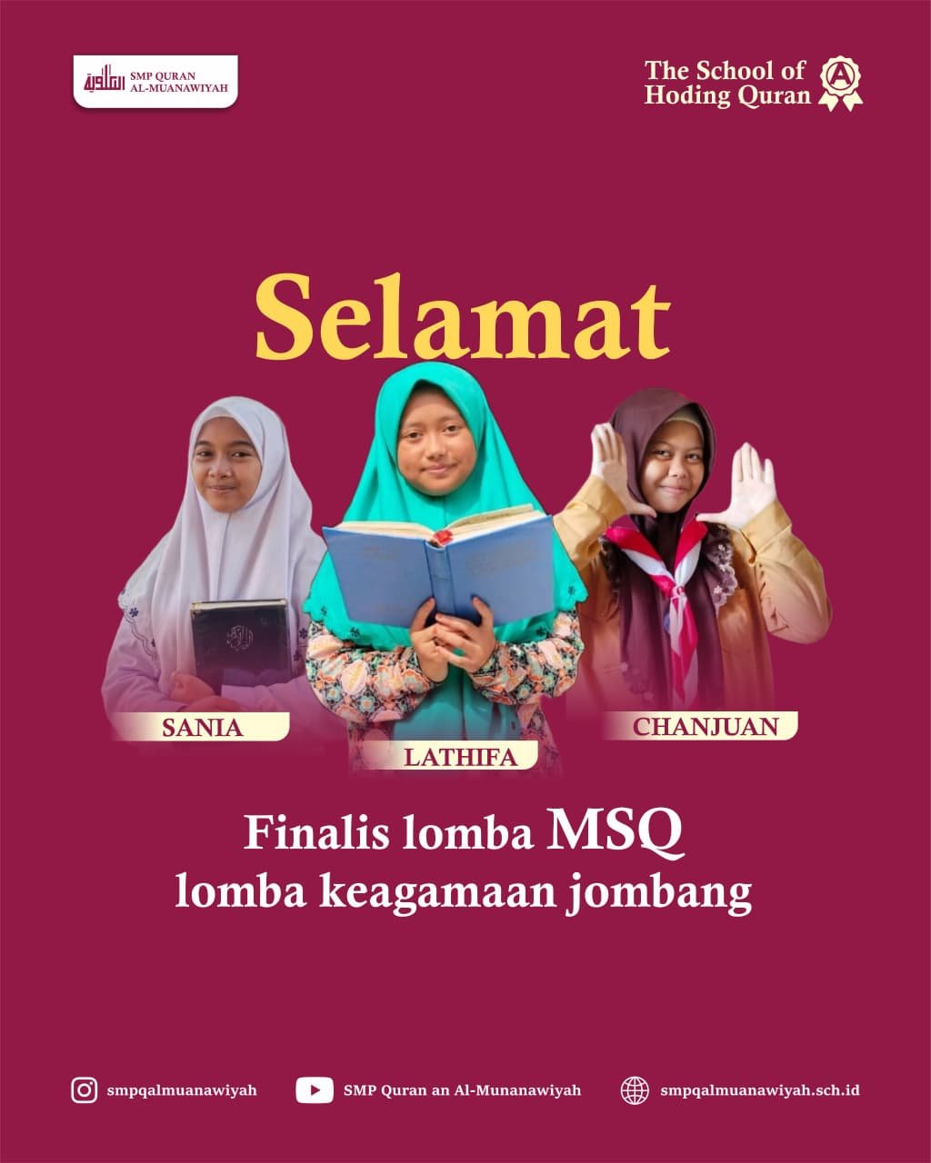 Tim MSQ SMP Quran Al-Muanawiyah Lolos Babak Final Lomba MSQ se-Kabupaten Jombang 2025